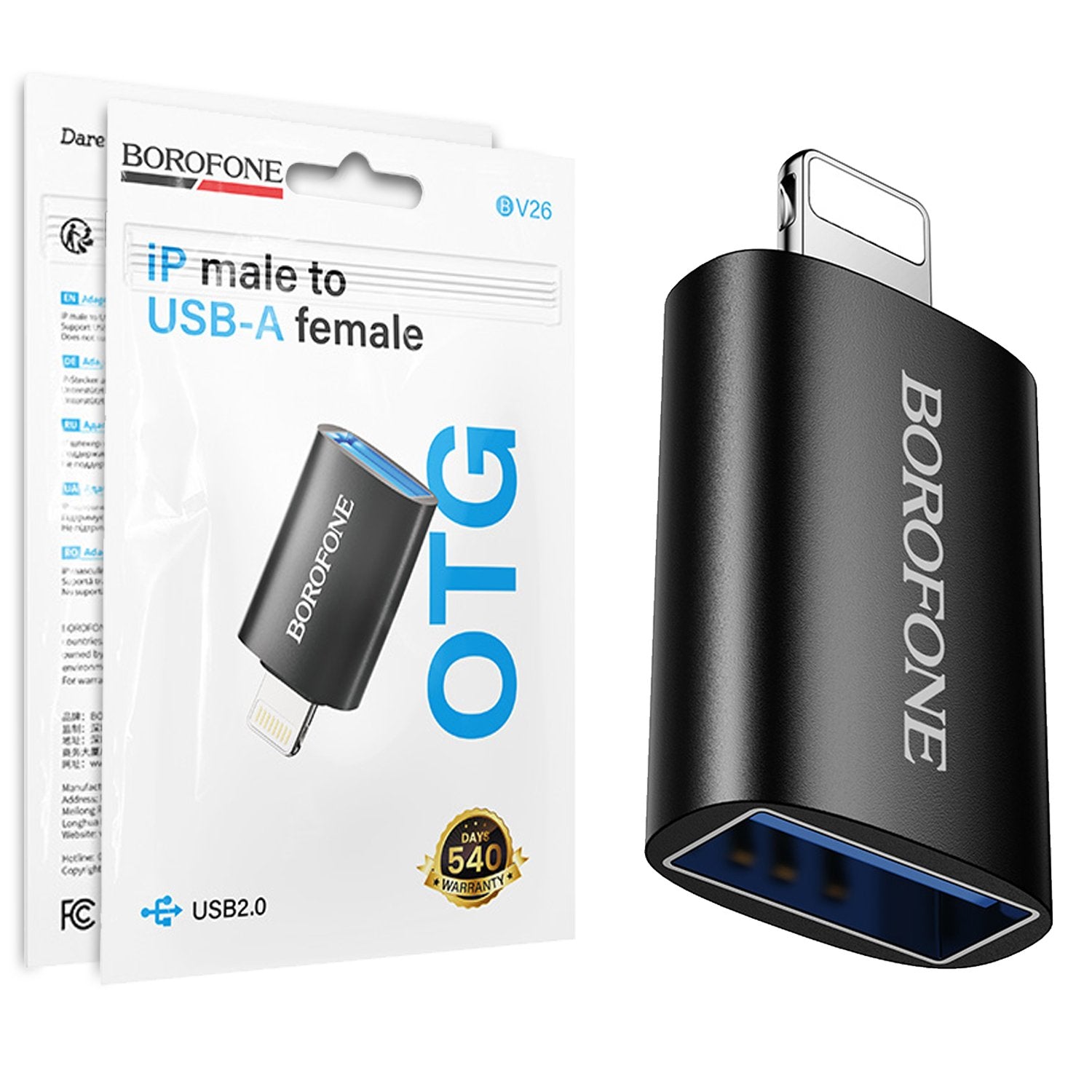 Borofone BV26 Lightning Male to USB A Female USB 2.0 Adapter Converter Borofone BV26 Lightning Male to USB A Female USB 2.0 Adapter Converter